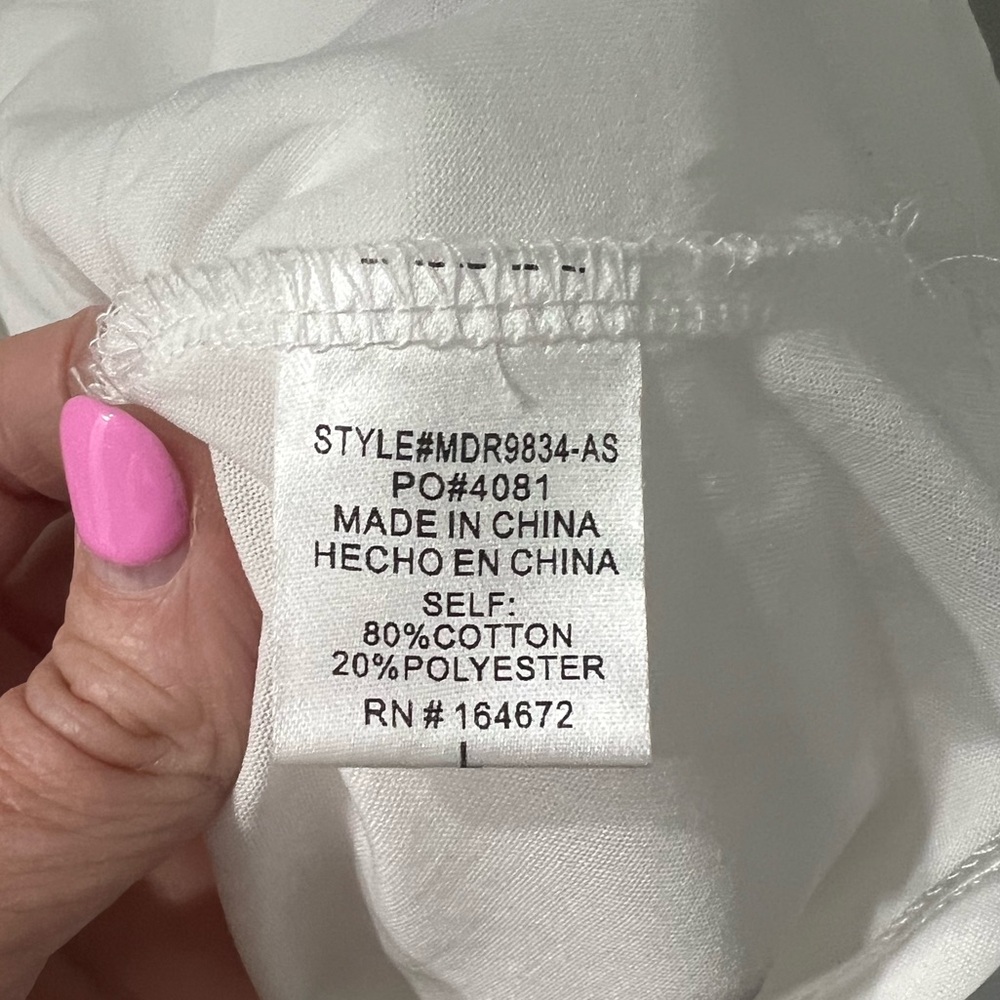 Altar'd State Dress Cherry Poplin White Puff-Sleeve Mini Dress - Picture 7 of 11